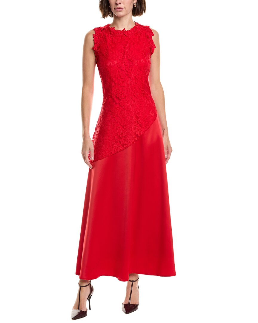 Pascale La Mode Lace Maxi Dress In Red