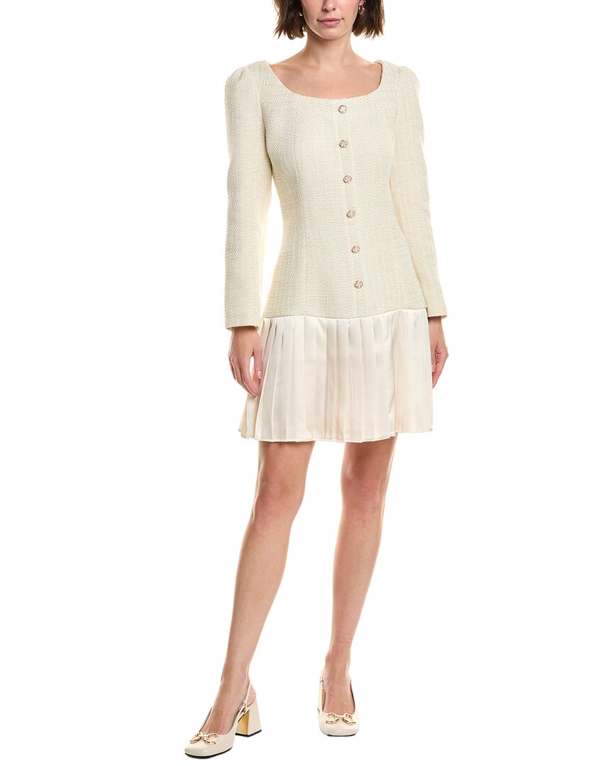 Pascale La Mode Tweed Mini Dress In White