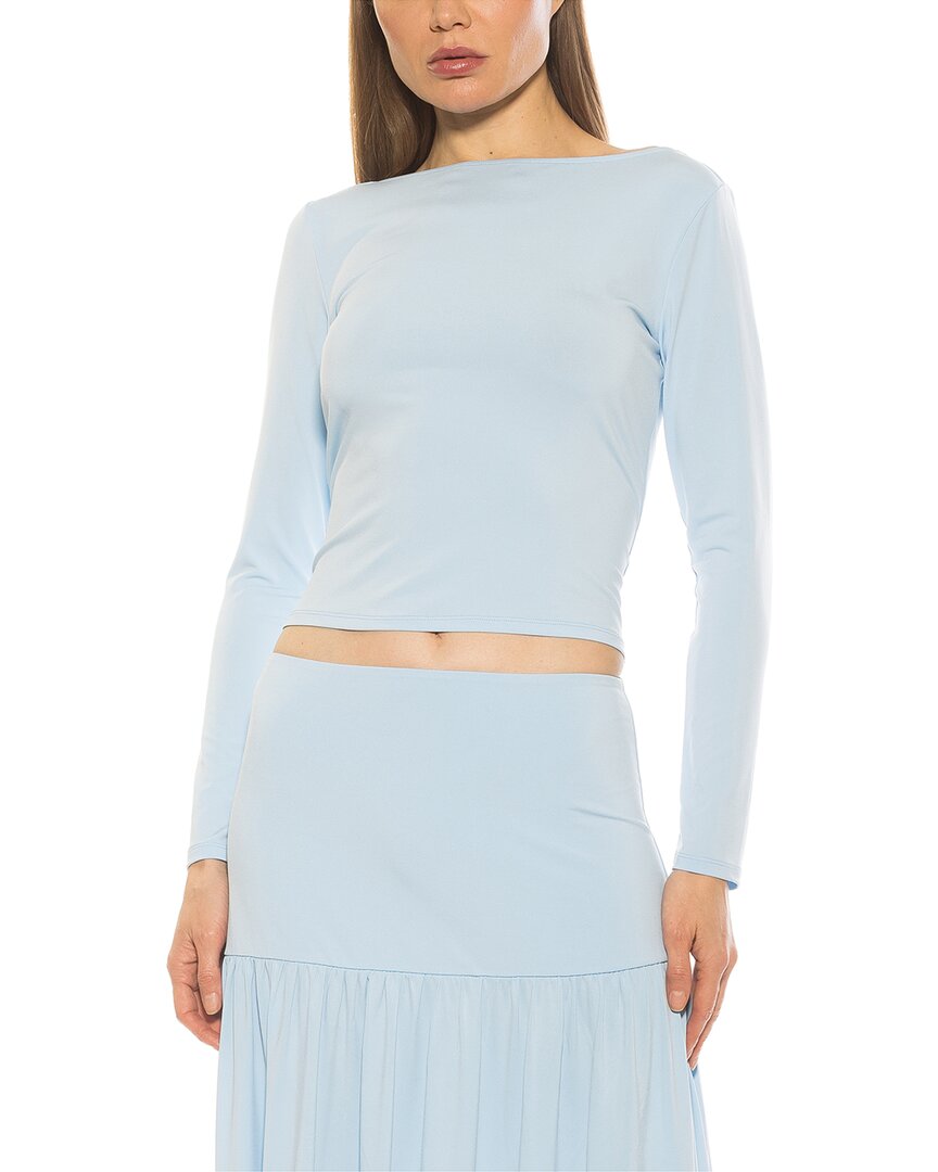 Alexia Admor Dahlia Boat Neck Top In Blue