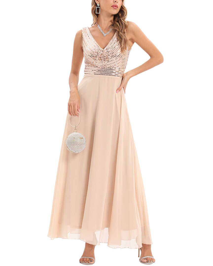 Amina Glam Maxi Dress In Multi