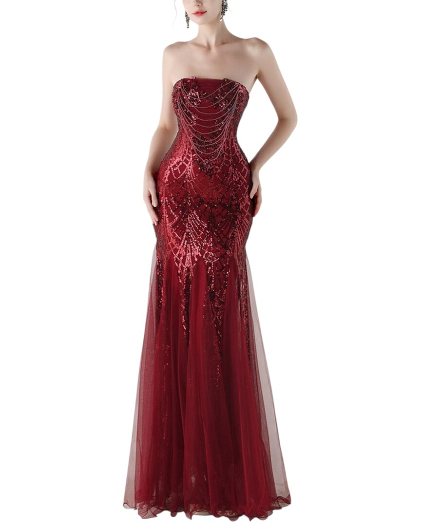 Kalinnu Maxi Dress In Burgundy