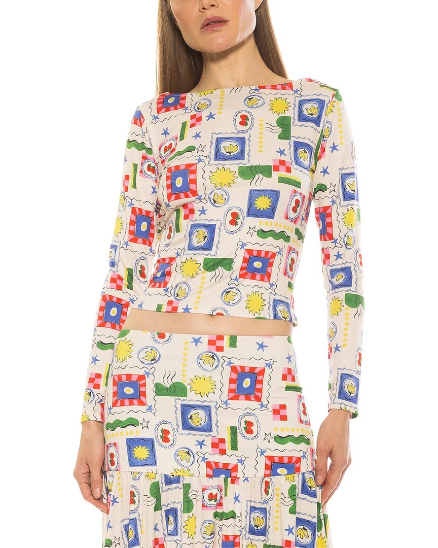 Alexia Admor Dahlia Boat Neck Top In White