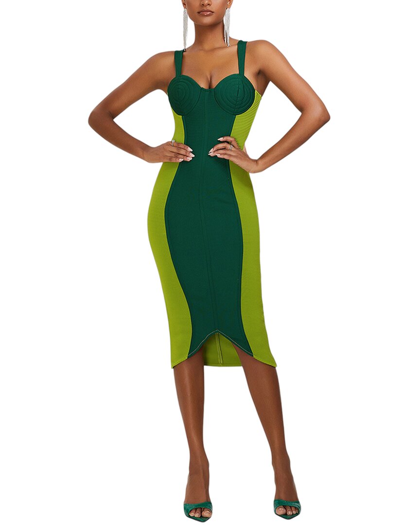Adele Berto Midi Dress In Green