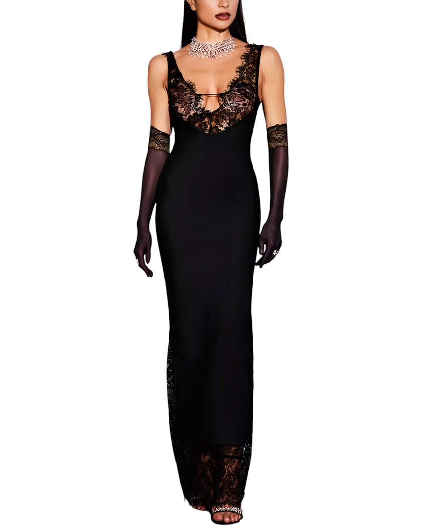 Camila Blanco Maxi Dress In Black
