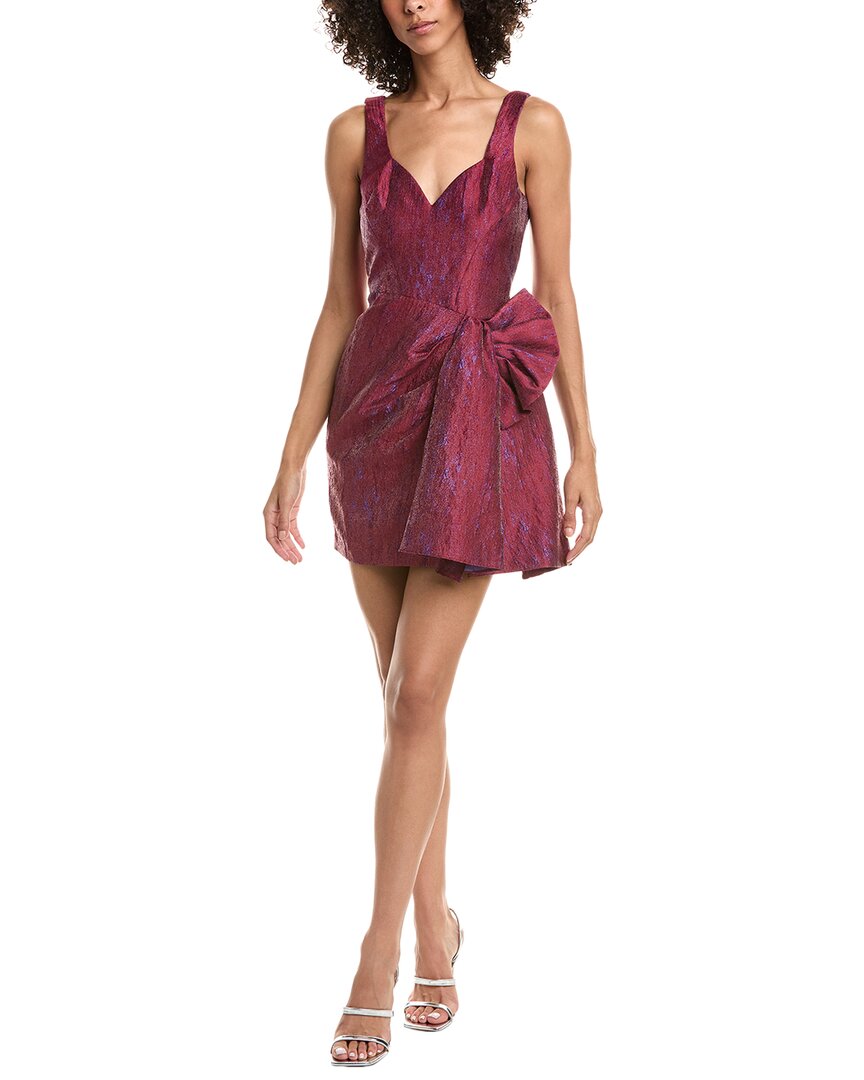 Aidan Mattox Liv Foster Jacquard Mini Dress In Red
