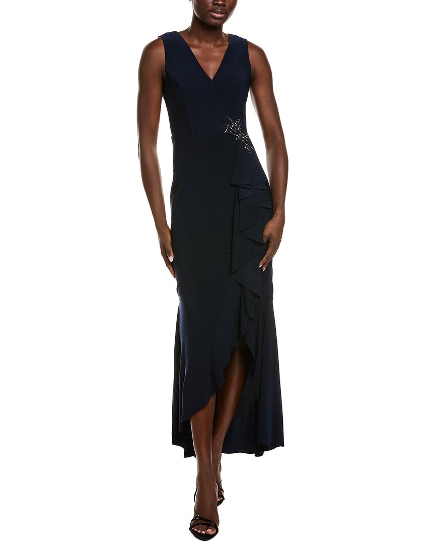 Adrianna Papell Mermaid Maxi Dress In Blue
