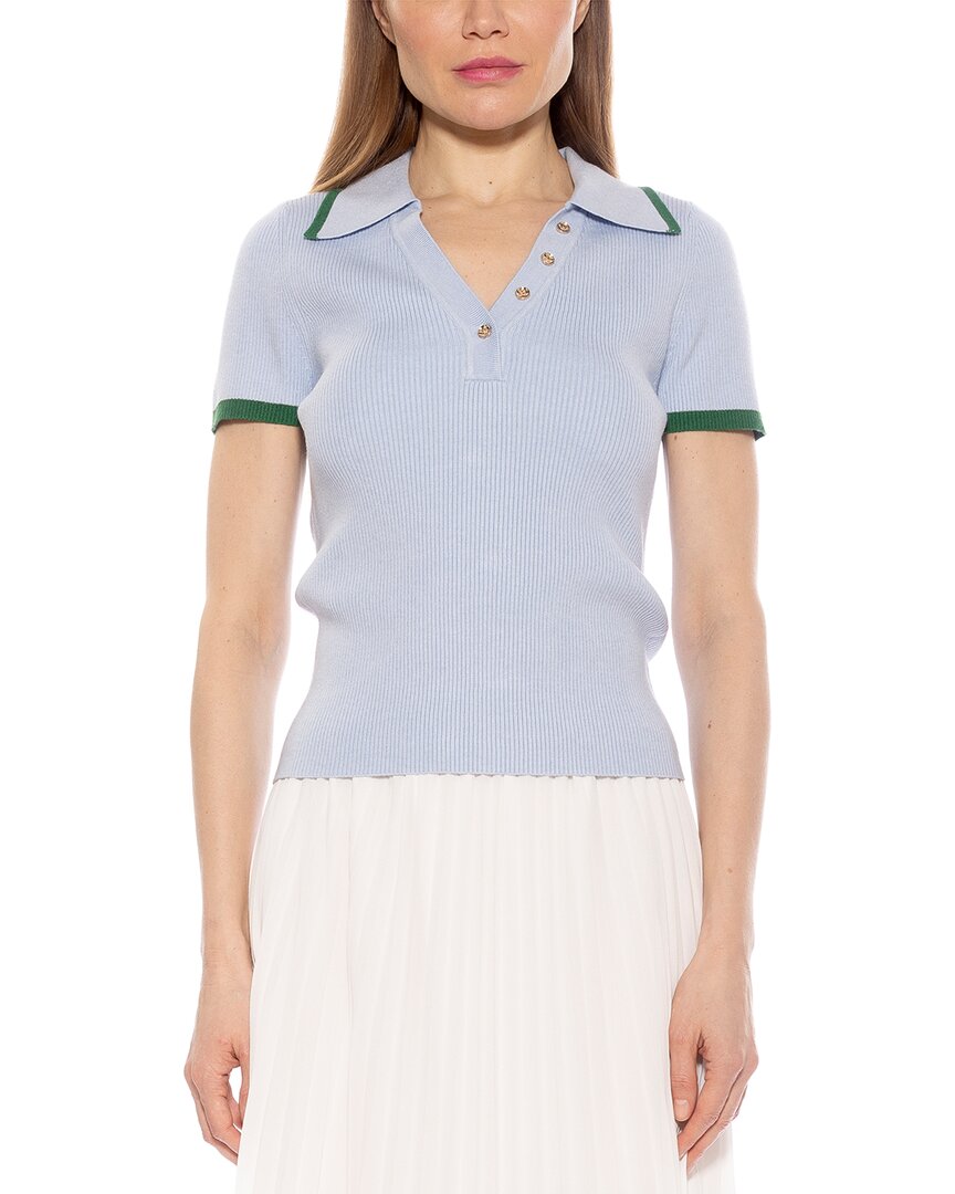Alexia Admor Diara Knit Polo In Blue