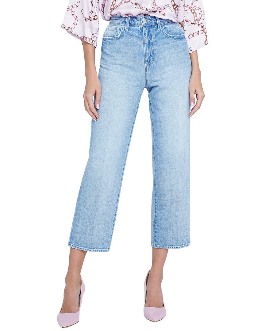 L Agence June Ultra High-rise Crop Stovepipe Jeans In Blue