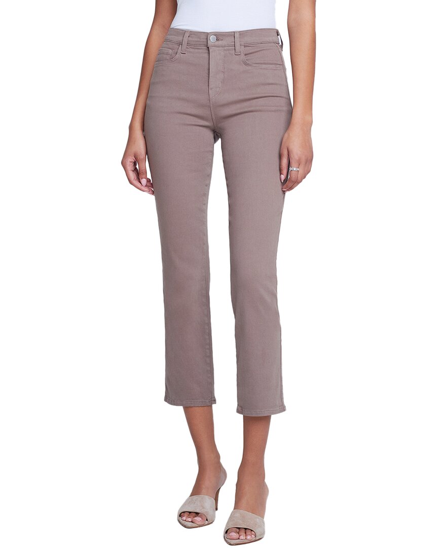 L'agence Alexia High-rise Crop Cigarette Deep Taupe Skinny Leg Jean In Gray