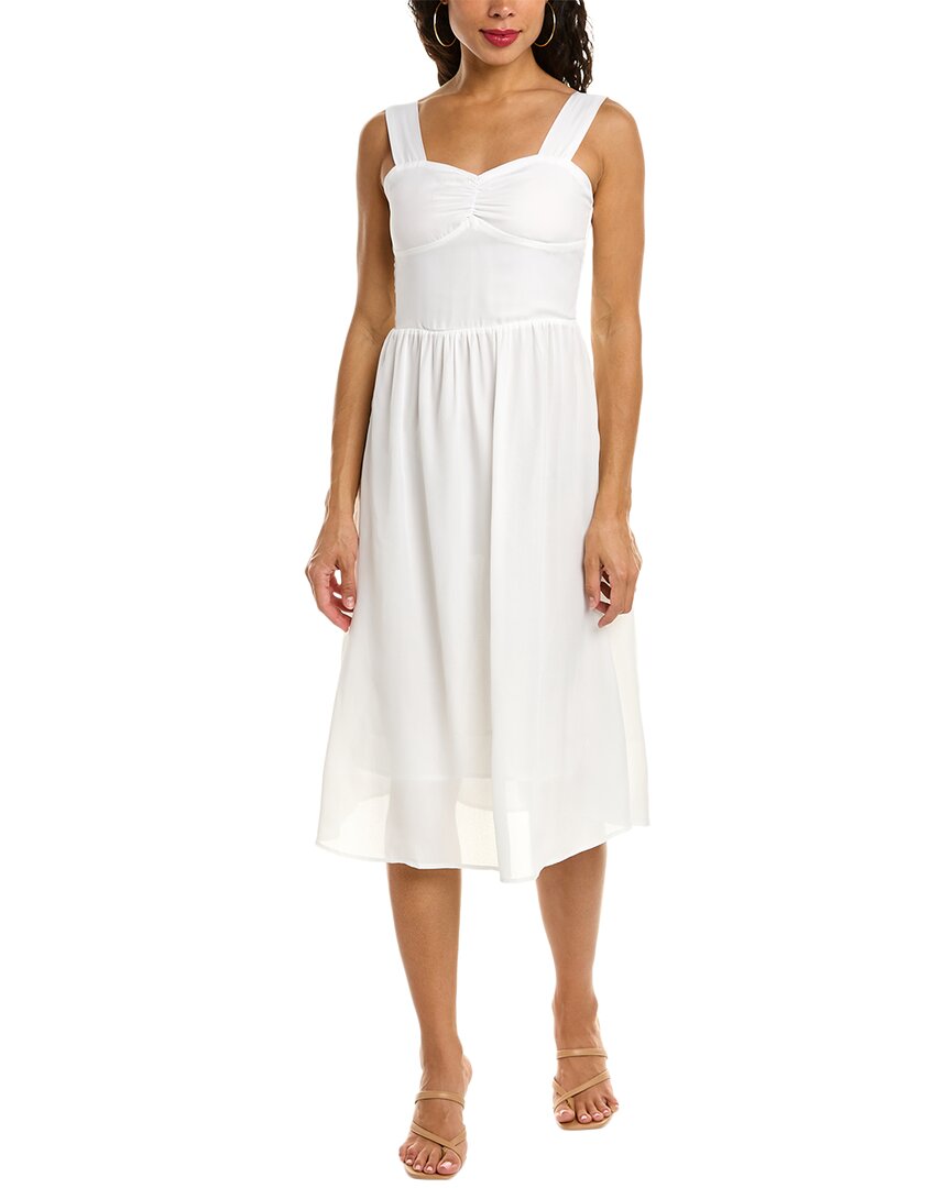 Shop Moonsea Ruched Midi Dress In White