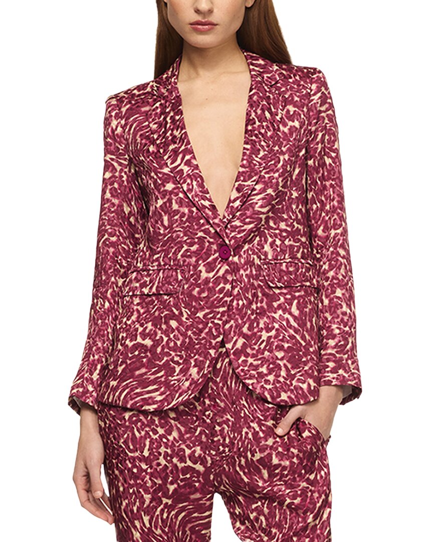 Misa Los Angeles Catroux Jacket In Burgundy