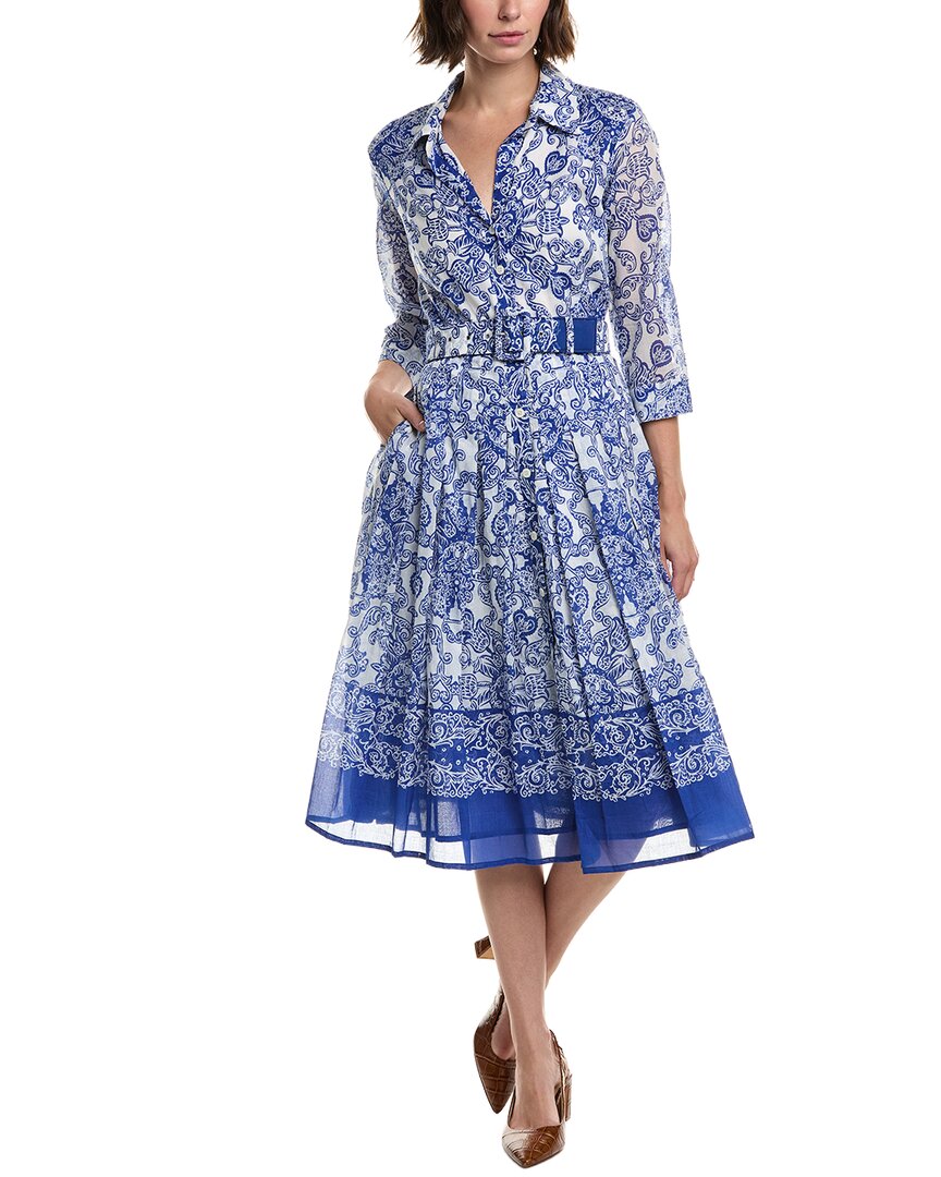 Samantha Sung Audrey 4 Shirtdress In Blue