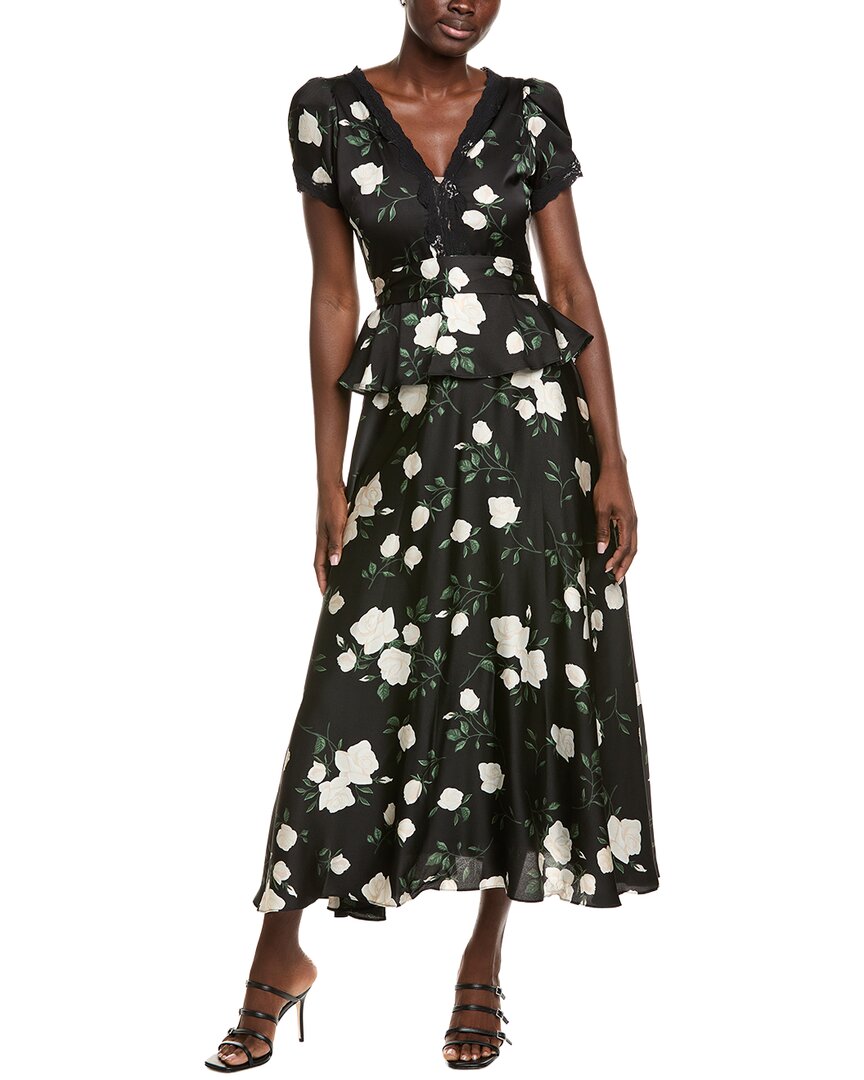 Taylor Floral Maxi Dress In Black