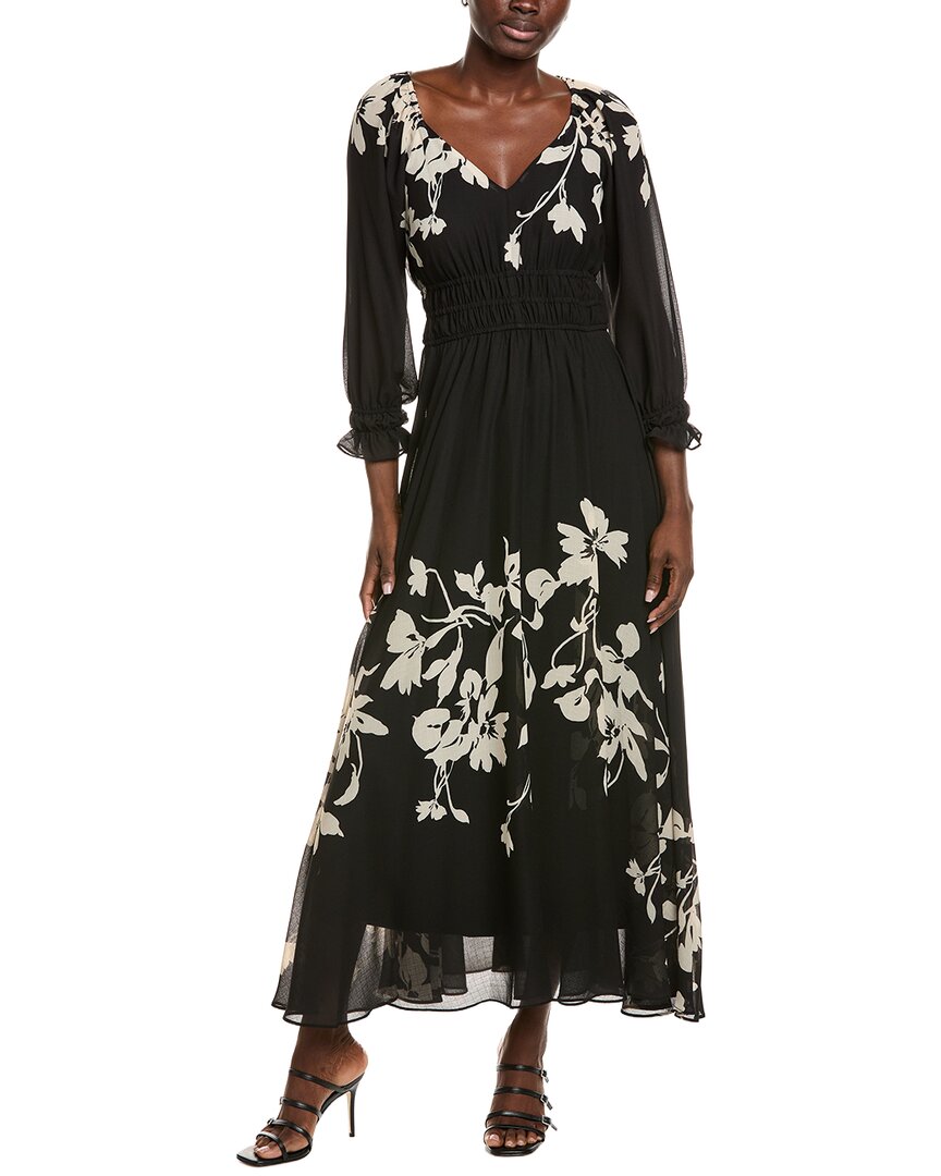 Taylor Floral Maxi Dress In Black