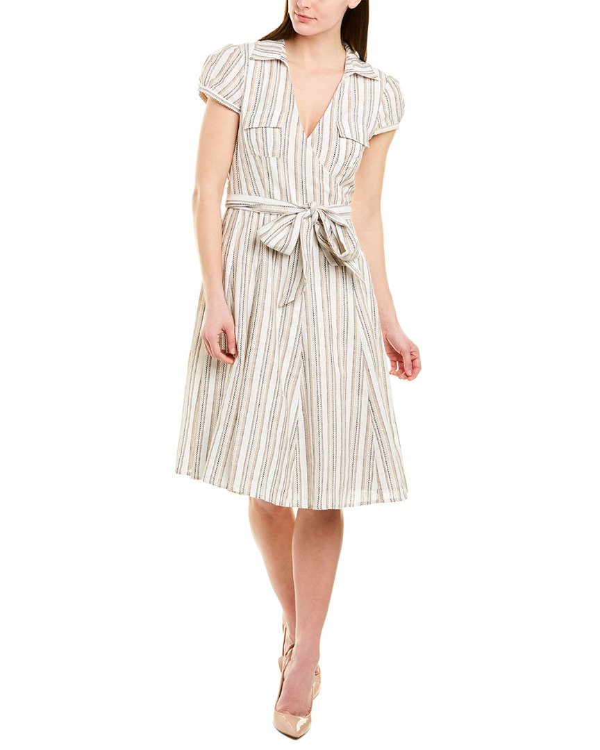 Image of Julie Brown Linen-Blend Wrap Dress