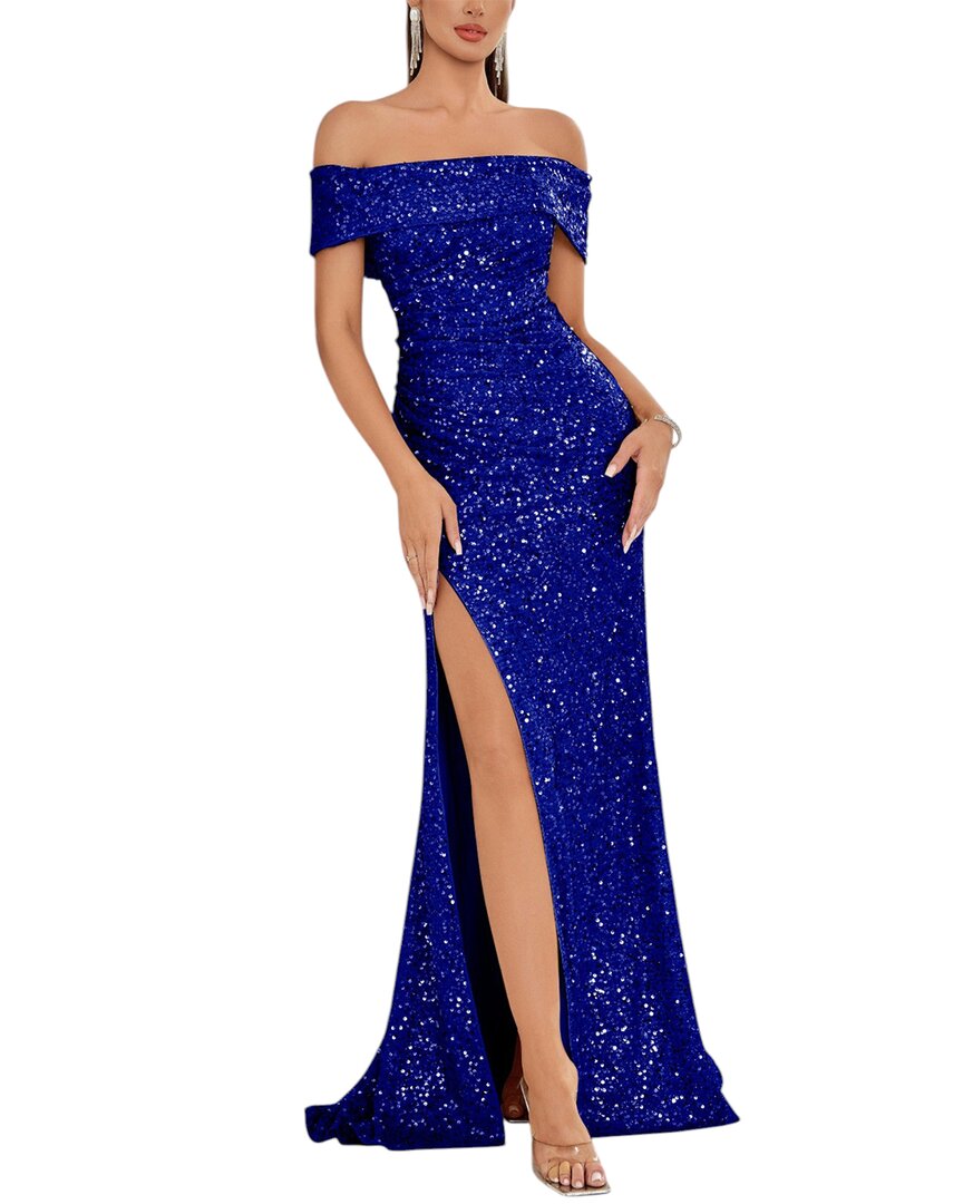 Amanda Royal Maxi Dress In Blue