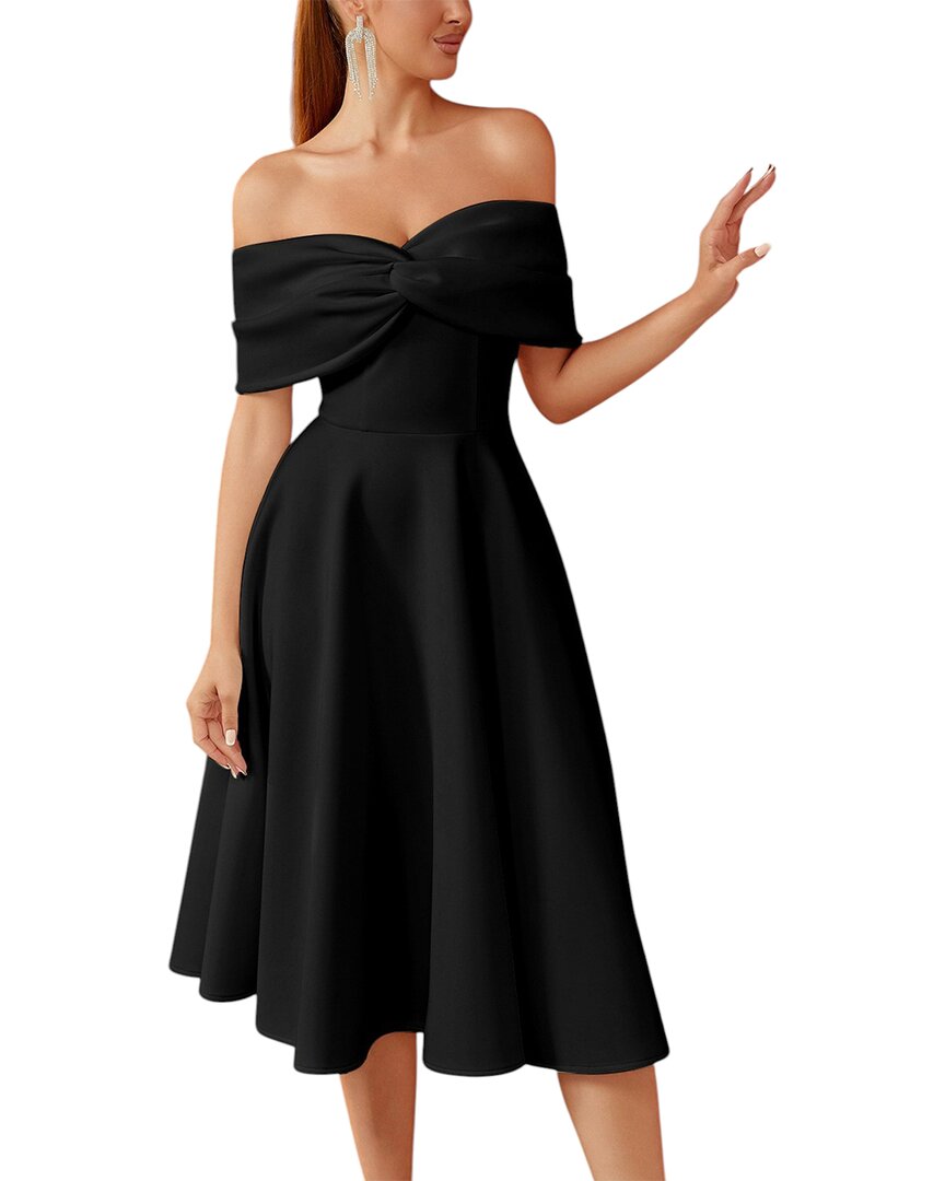 Amanda Royal Midi Dress In Black