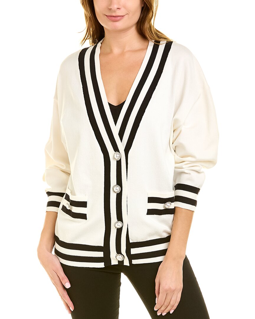 Alexia Admor Frances V-neck Cardigan In White
