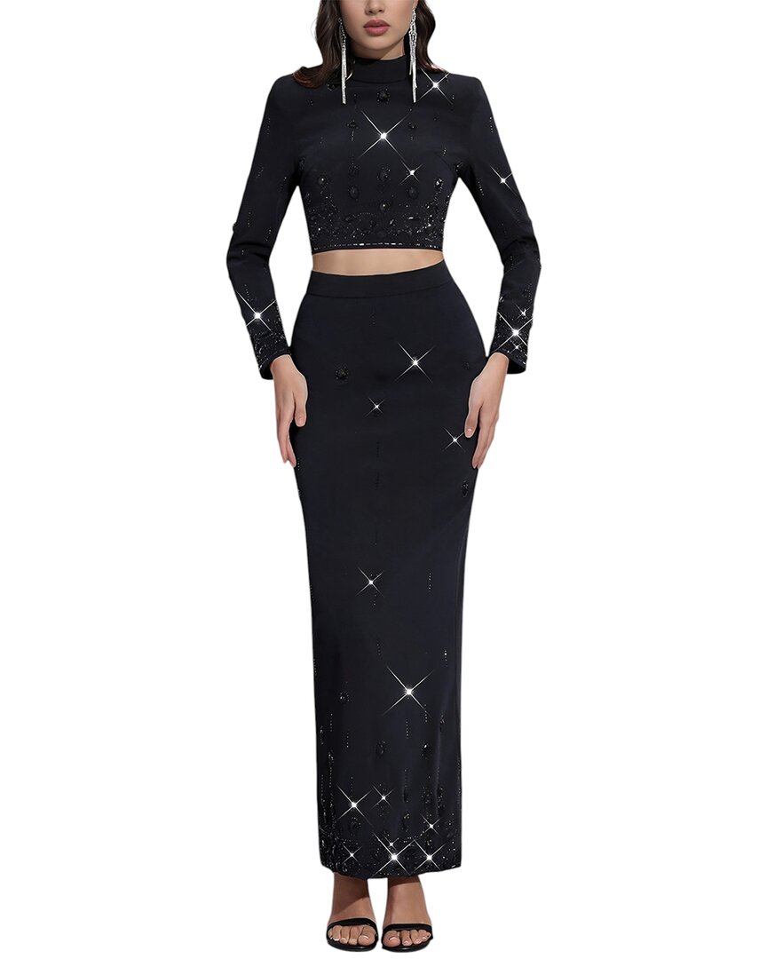 Amina Glam Set (top & Skirt) In Black