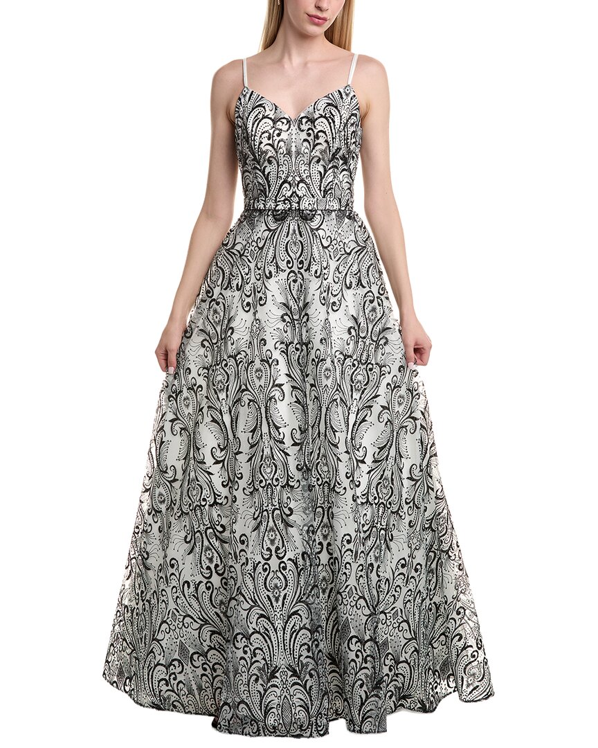 Issue New York Ruched Gown In Gray
