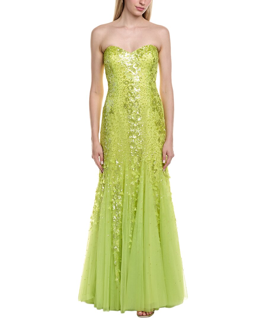Issue New York Tulle Sequin Maxi Dress In Green