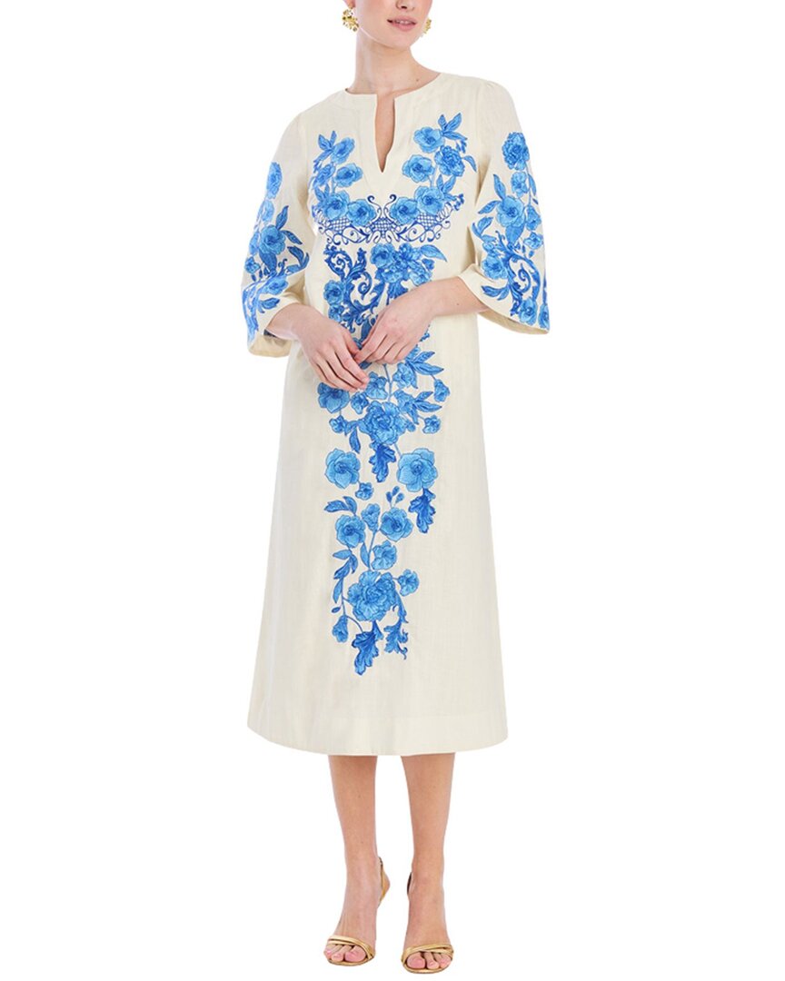 Mestiza New York Ines Caftan Midi Dress Women's Blue Xs | eBay