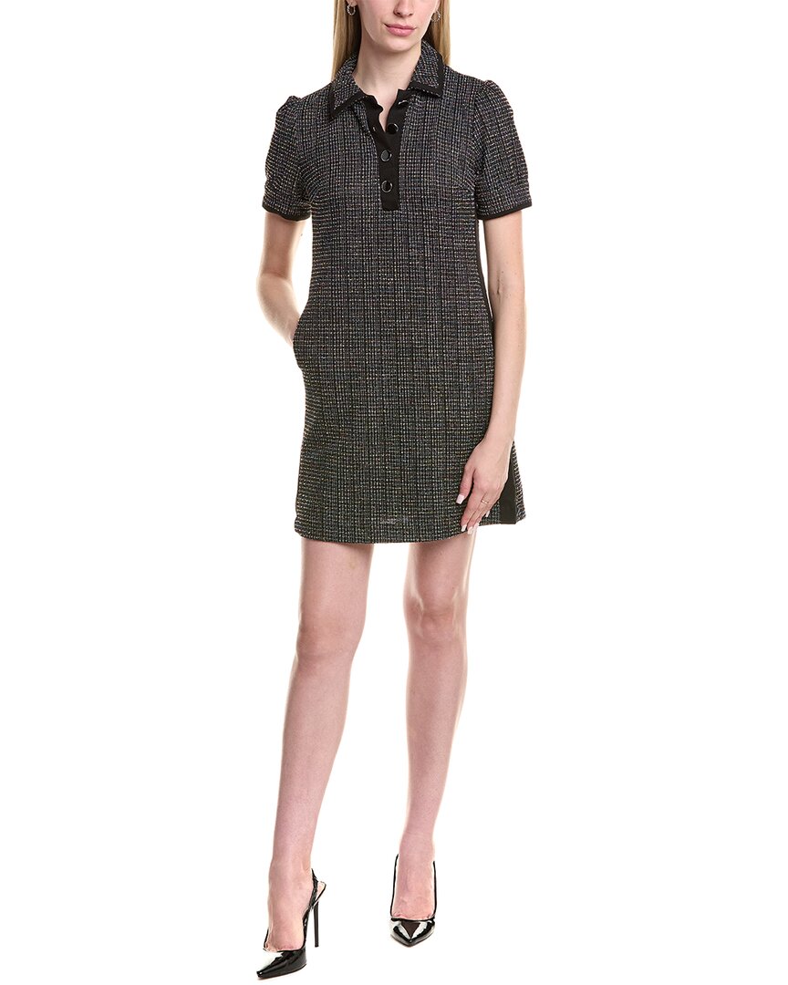 Nicole Miller Mini Shirtdress In Black