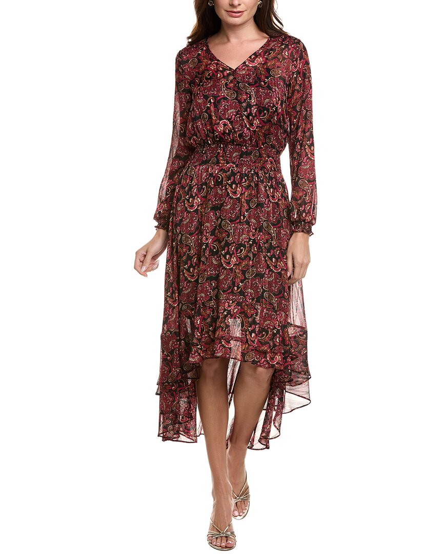Nanette Lepore Nanette  Yin Shadow Midi Dress In Brown