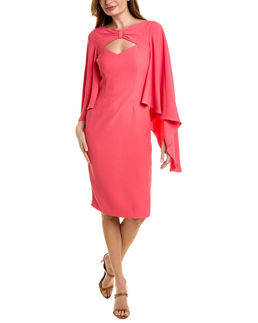 Shop Teri Jon By Rickie Freeman Cape Sleeve Sheath Dress In Pink