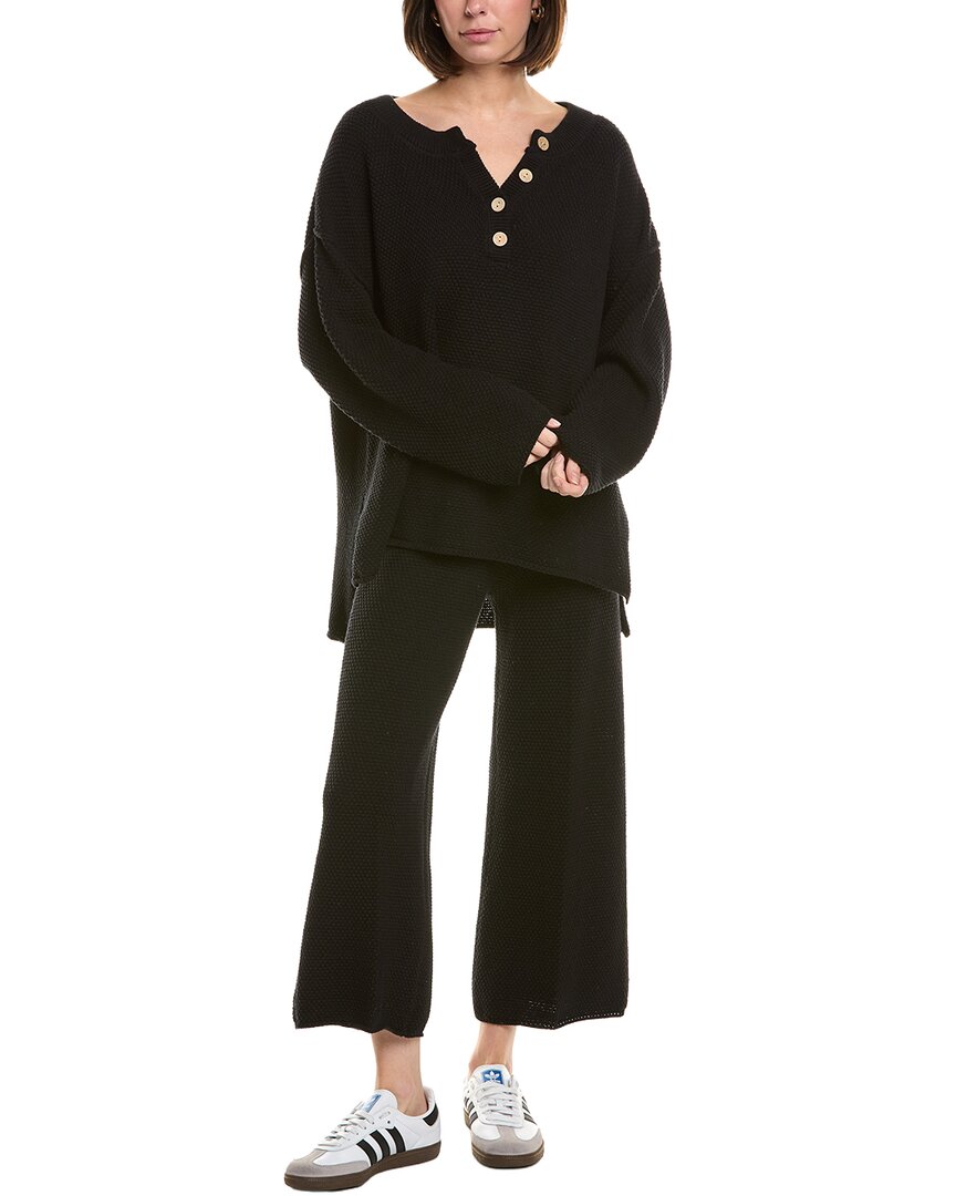 Free People 2pc Hailee Sweater & Pant Set In Black