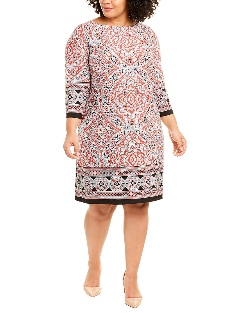Image of London Times Plus Printed Shift Dress