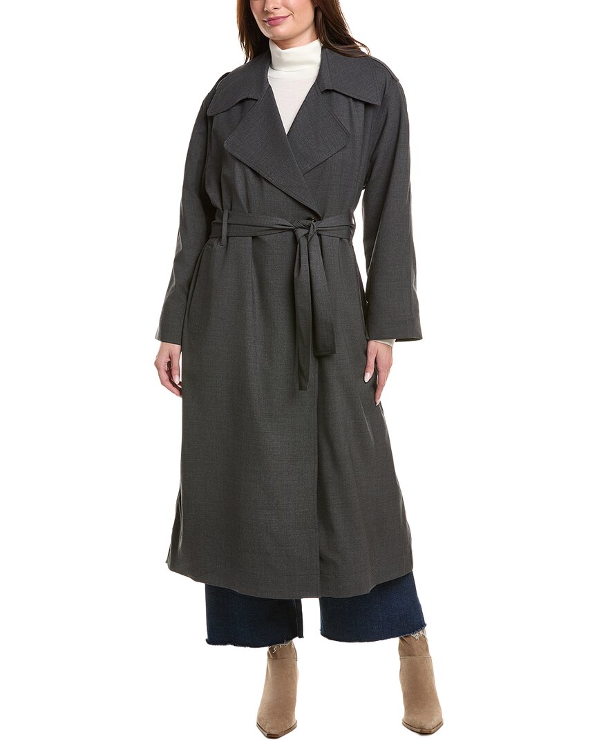 Leset Jane Wool-blend Trench Coat In Gray