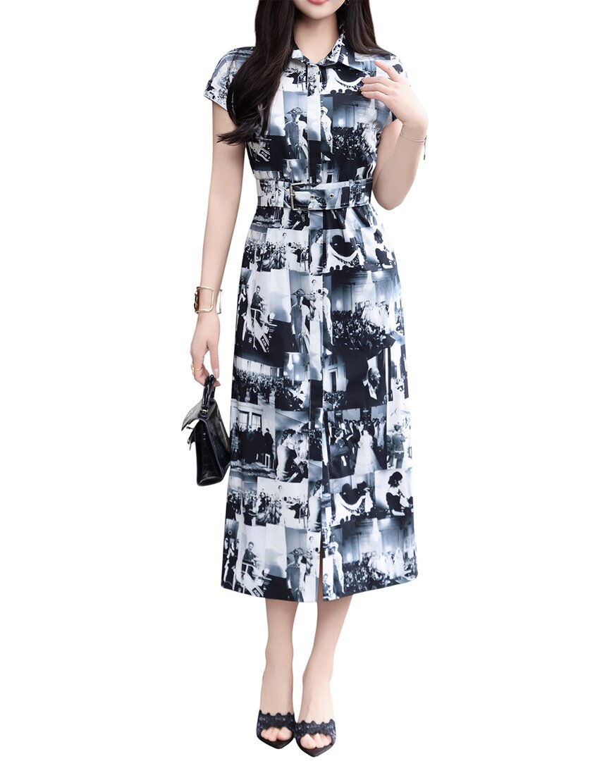 Burryco Silk-blend Midi Dress In Blue