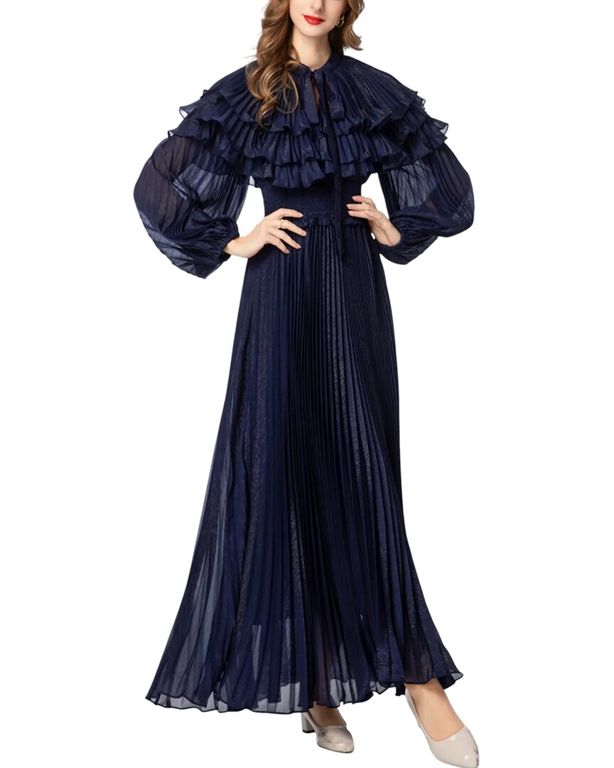 viscose maxi dress sleeves Marchesa Notte Silk-Blend Maxi Dress