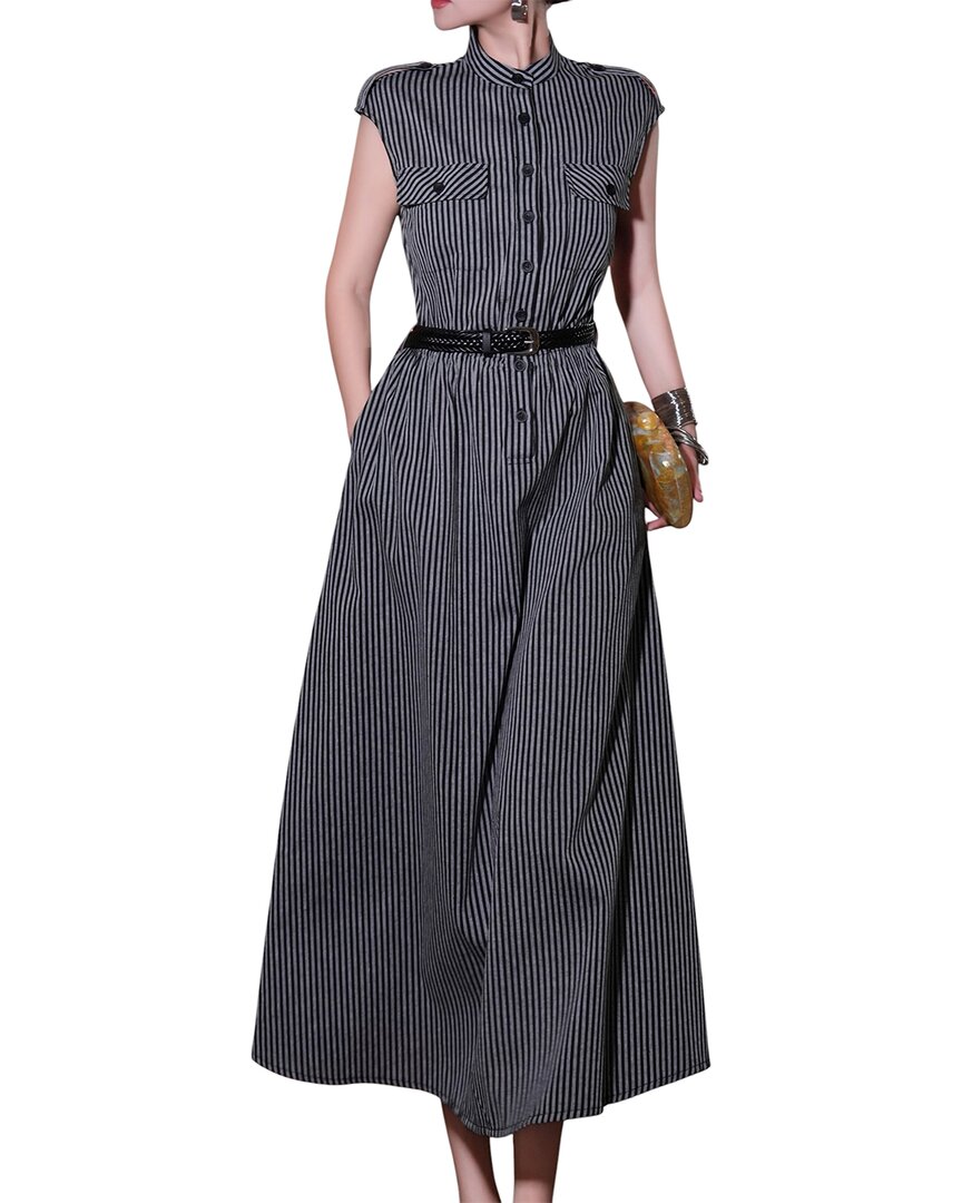 Burryco Linen-blend Maxi Dress In Black