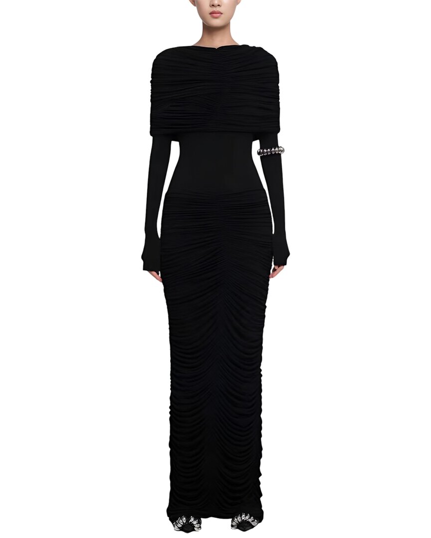 Amanda Royal Maxi Dress In Black