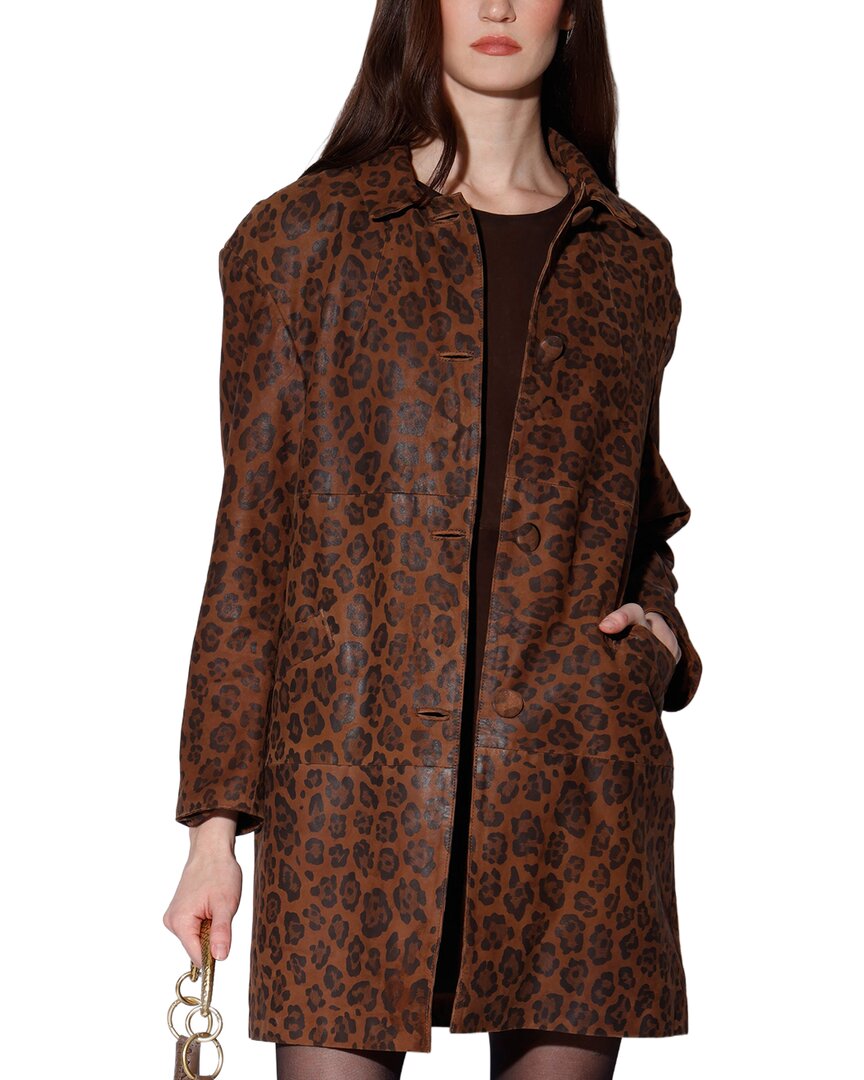 Walter Baker Candice Suede Coat In Animal Print