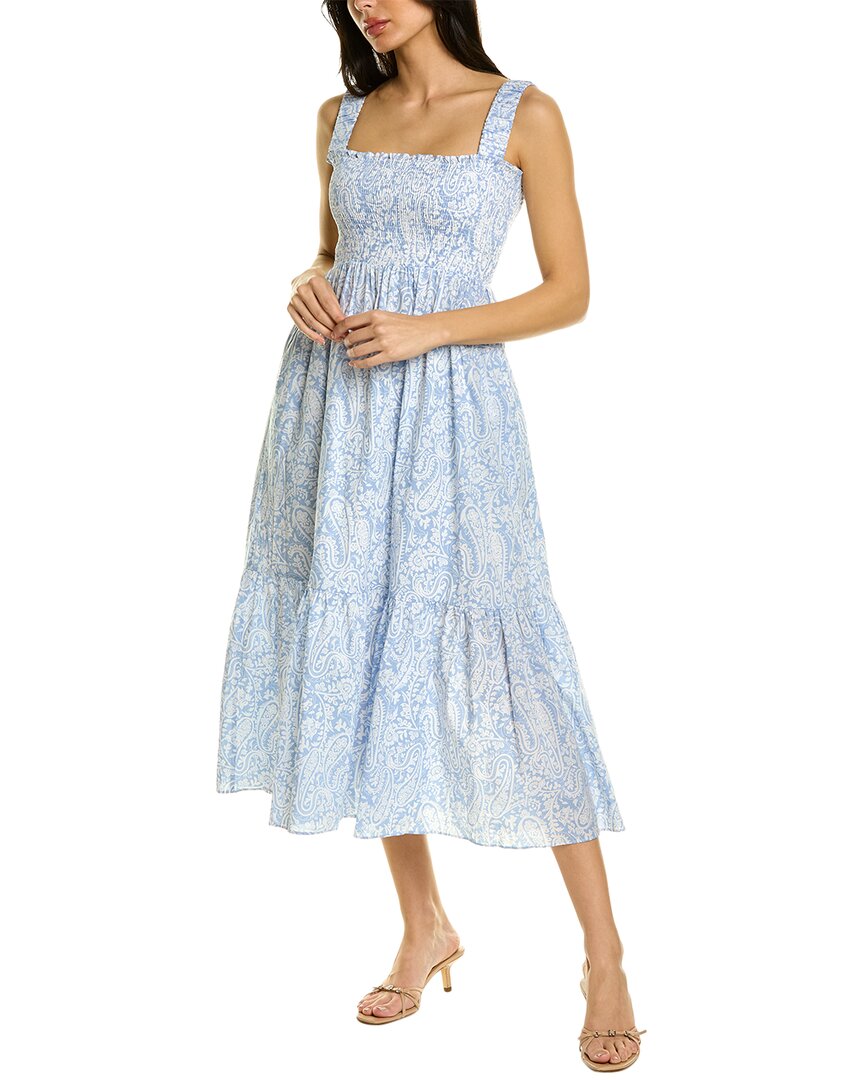 opt cotton isla dress Opt Isla Midi Dress In Blue