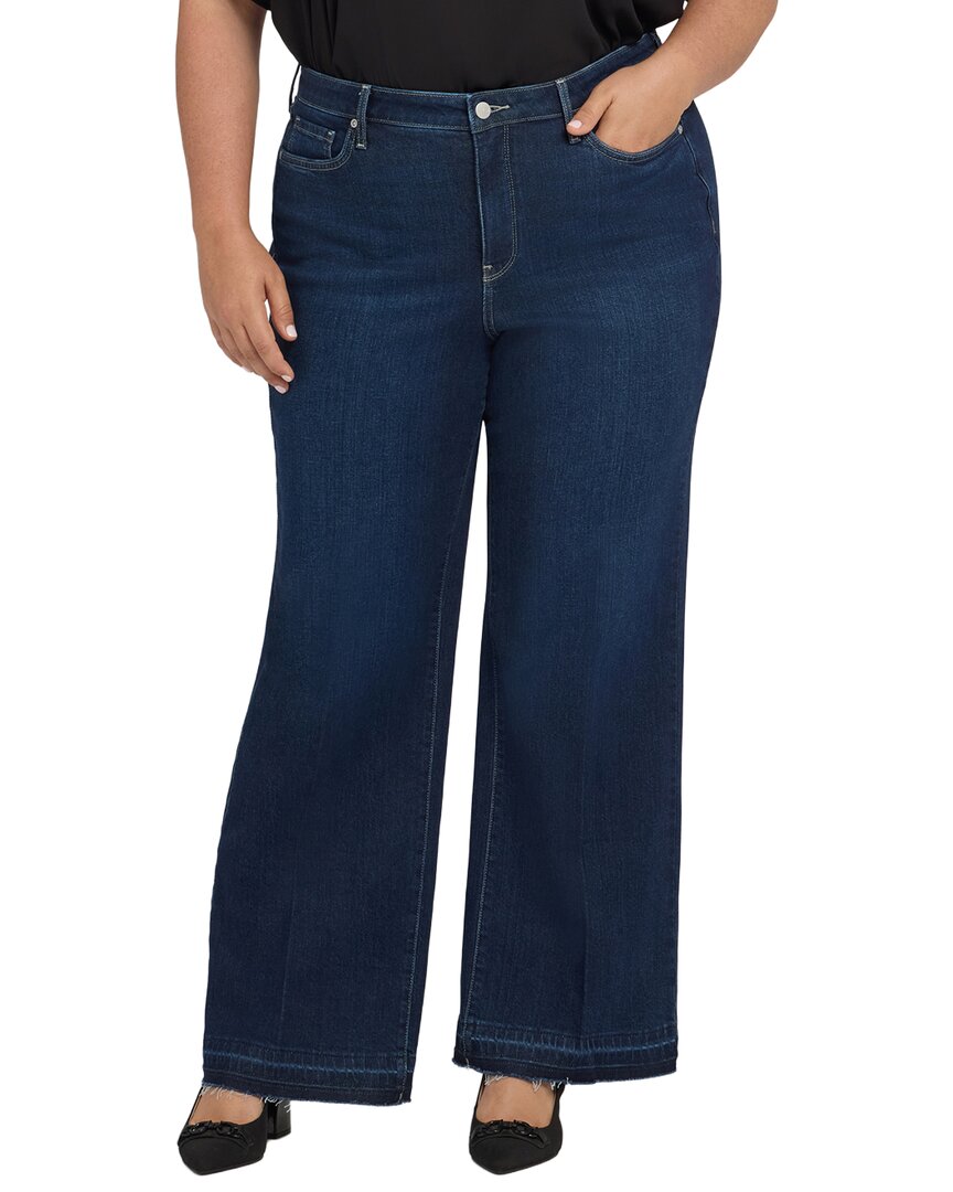 Nydj Plus Teresa Midnight Breeze Wide Leg Jean In Blue