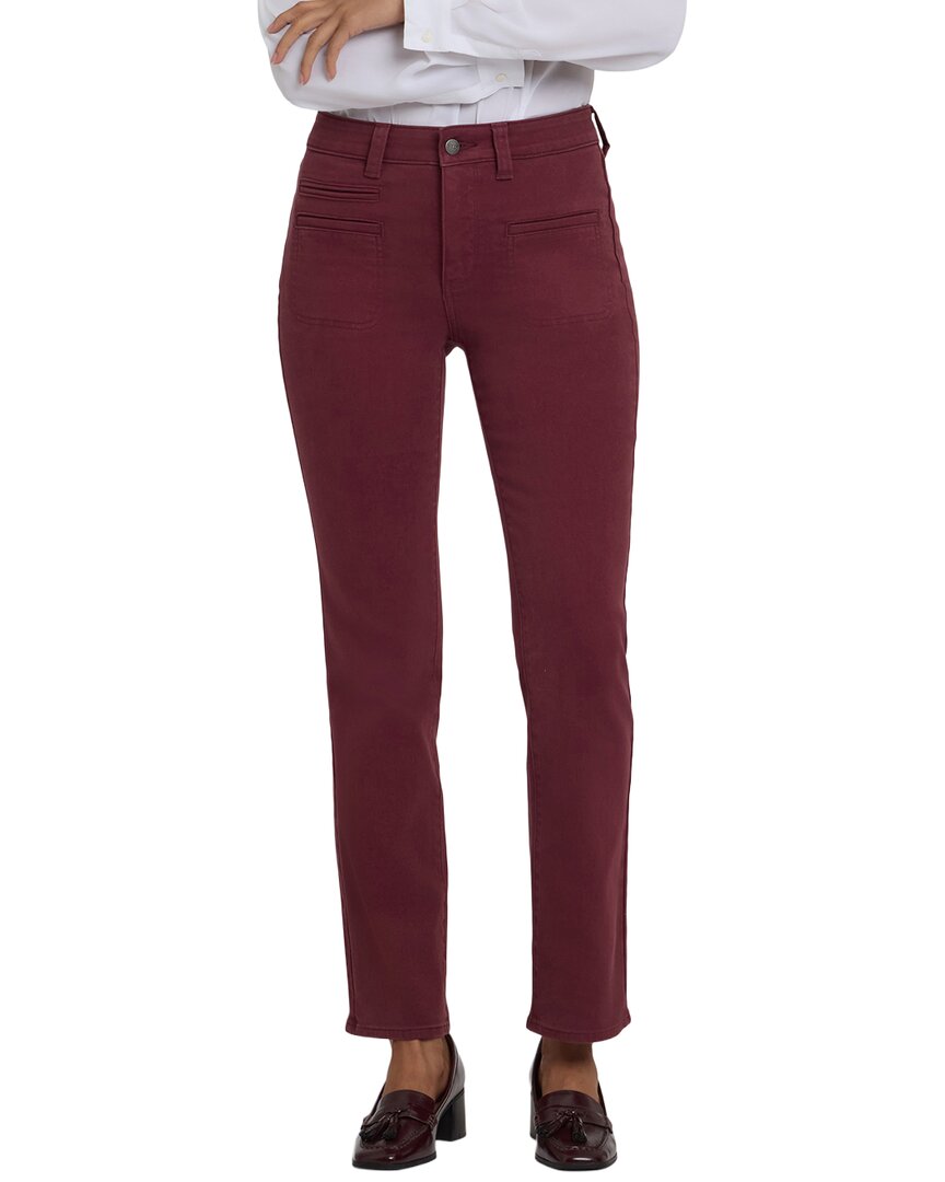 Nydj Petite Marilyn Sienna Red Straight Leg Jean In Brown