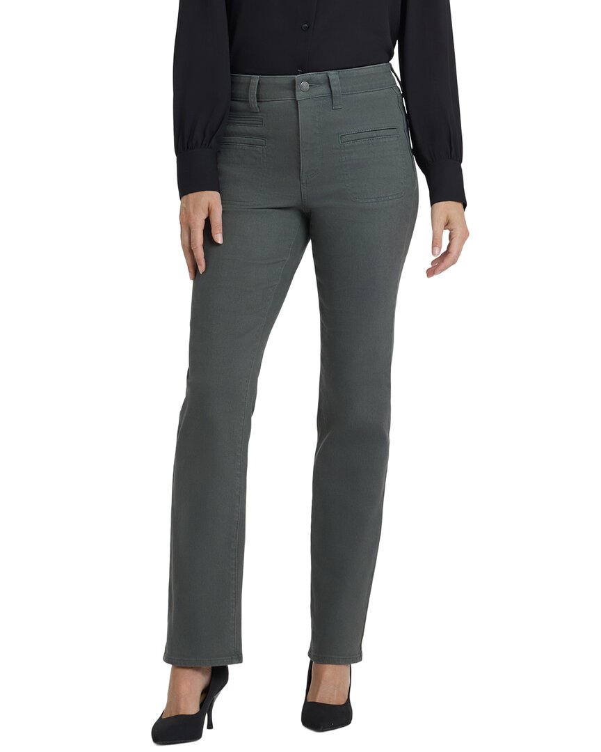 Nydj Petite Marilyn True Olive Straight Leg Jean In Gray