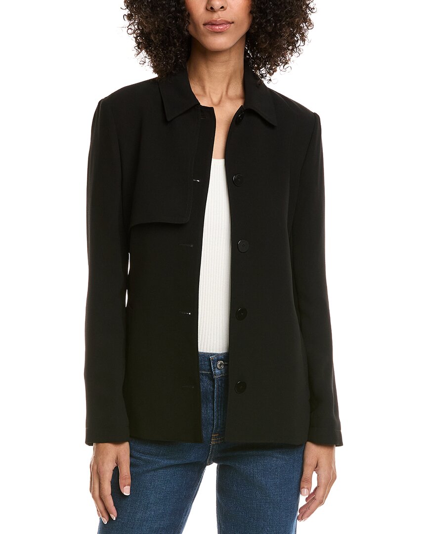 Theory Short Trench Coat In Black