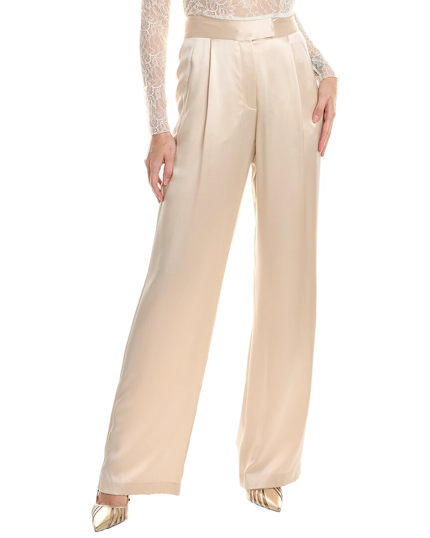 The Sei Silk Wide Leg Pant In Beige