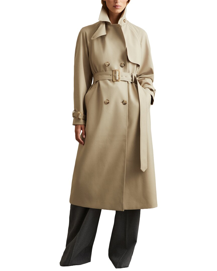 Reiss Darcie Wool-blend Coat In Neutral