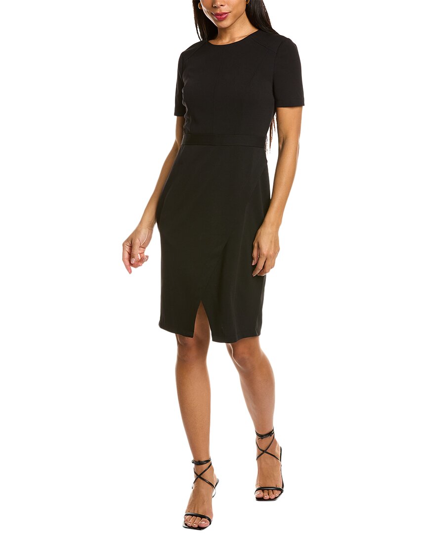 Shop Maggy London Crossover Mini Dress In Black
