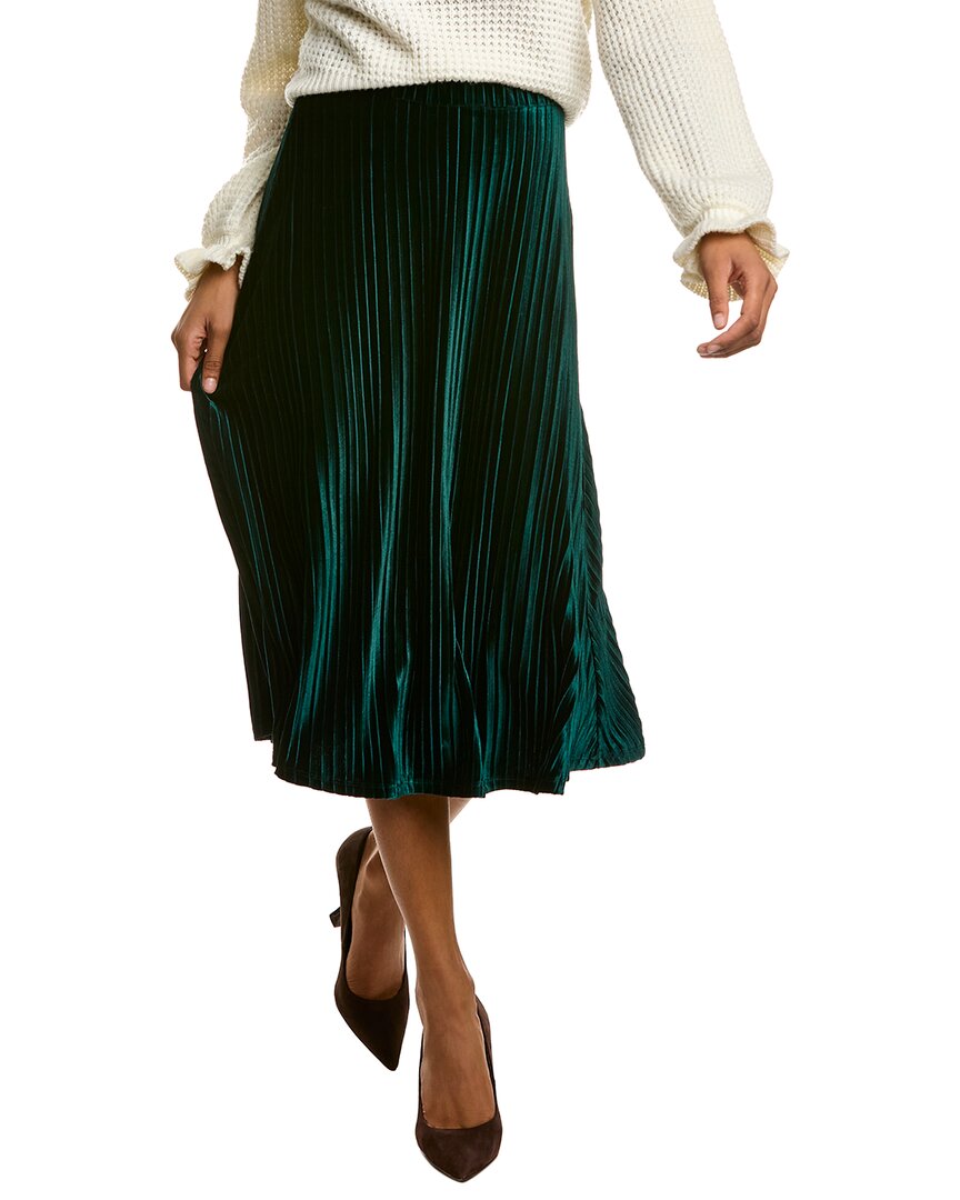 Alexia Admor Alaina Velvet Midi Skirt Emerald Gree In Green