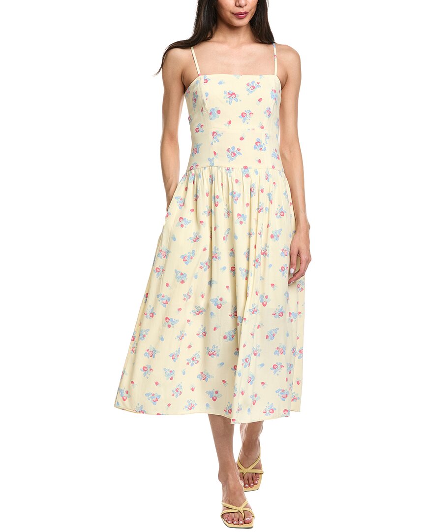 Garrie B Drop-waist Midi Dress In Yellow