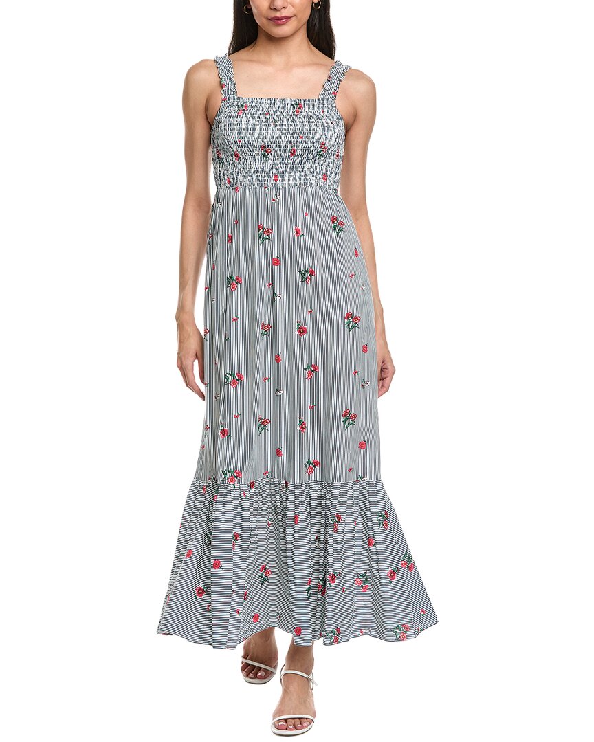 Garrie B Ruffled Strap Maxi Dress In Blue