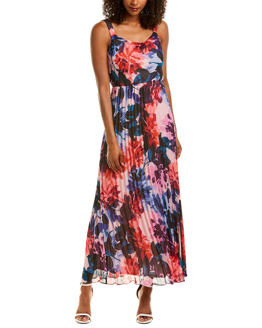 Image of Donna Ricco Pleated Maxi Dress