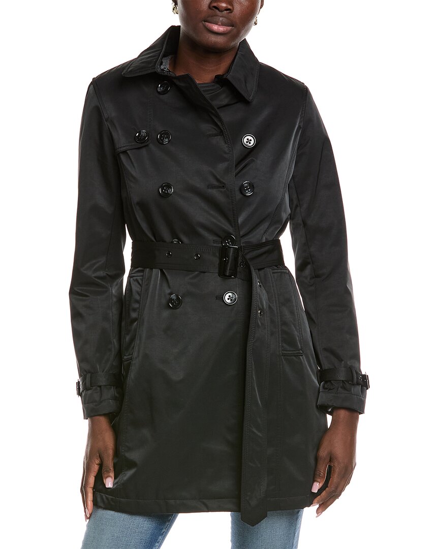 Jane Post Black Belted Double-breasted Trench Coat